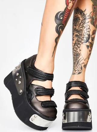 KERA-13 Platform Mary Jane Shoes BLACK / US 9