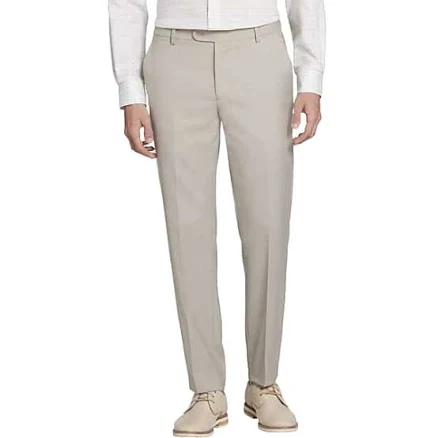JOE Joseph Abboud Slim Fit Wool Blend Sharkskin Suit Pants in Tan – Men’s Tapered Dress Trousers 28W x 32L