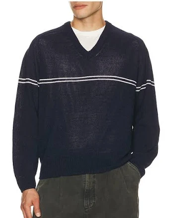 Dunst V Neck Striped Sweater