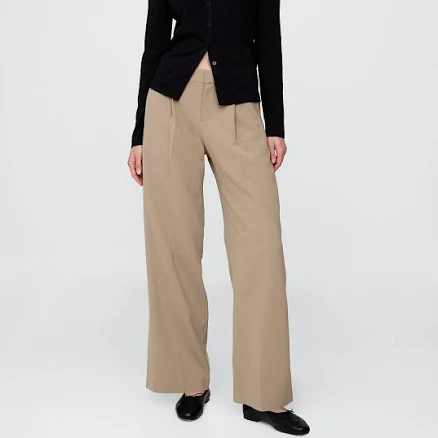 Gap Women's 365 Low Rise Pleated Wide-Leg Trousers