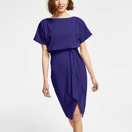 Kensie Womens Blouson Wrap Dress