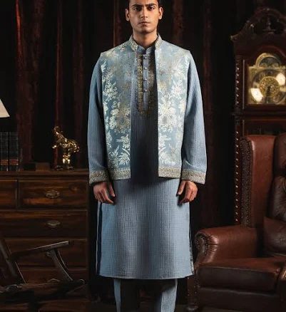 Foil Nehru Jacket Set