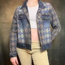 Boutique Argyle Denim Jacket ️