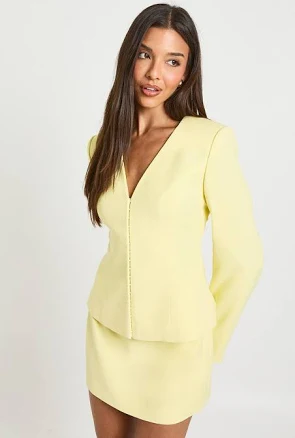 Boohoo Women's Tailored Cinch Waist Blazer