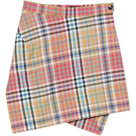 Vivienne Westwood - Infinity plaid-pattern asymmetric mini skirt - women - Virgin Wool/Viscose/Cotton/Viscose - 42 - Neutrals