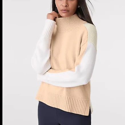 Ann Taylor Women's Colorblock Mock Neck Sweater
