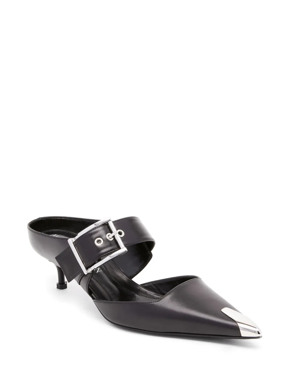 Punk Buckled Leather Mules