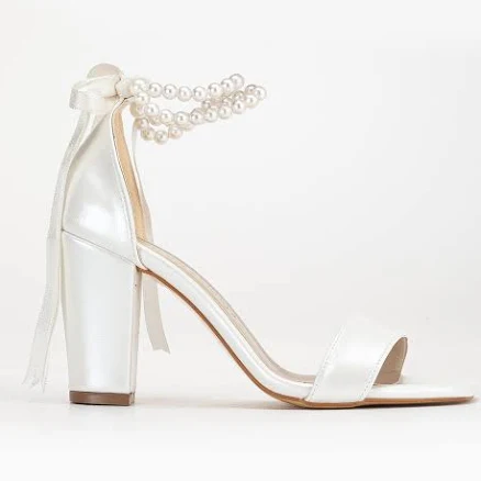 Forever & Always Melissa Block Heel Sandals with Pearls