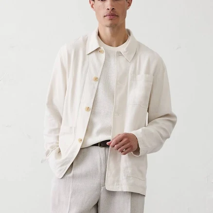 Men's Linen-Blend Chore Jacket