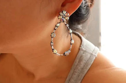 Western Sparkle Dangle Flower Earrings