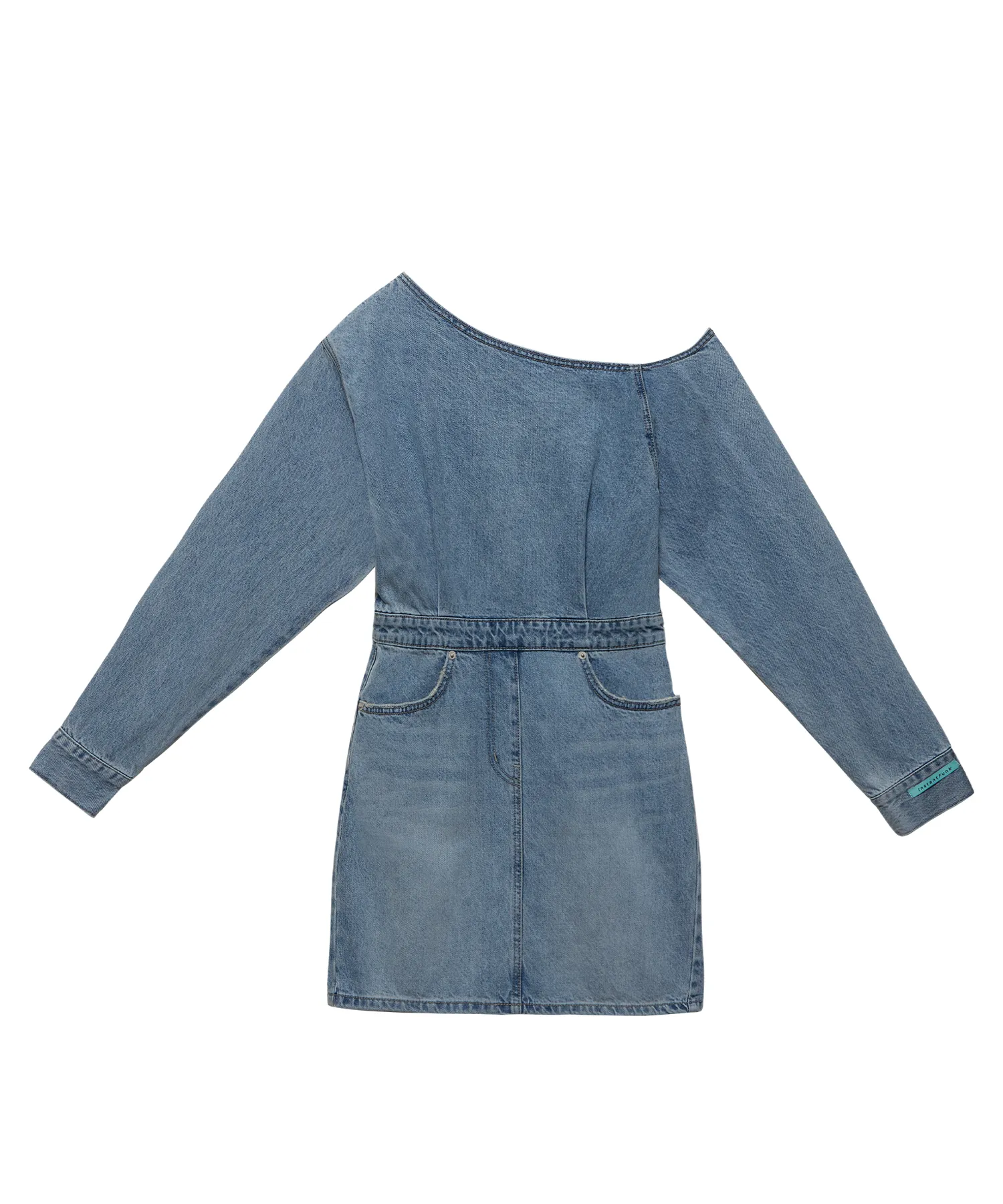 22SS One-Shoulder Denim Dress - Blue