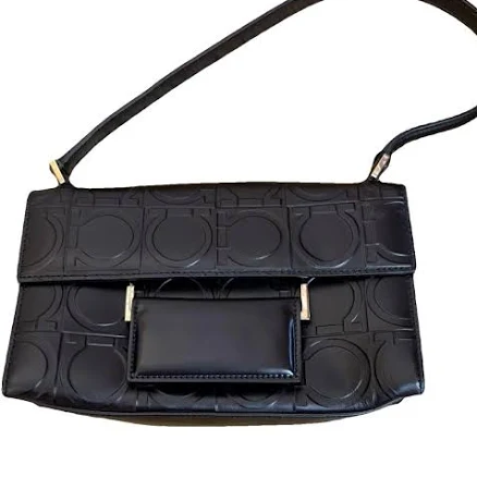 Ferragamo Gancini Leather Shoulder Bag
