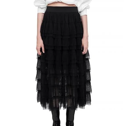 Maje Women's Tulle Midi Skirt
