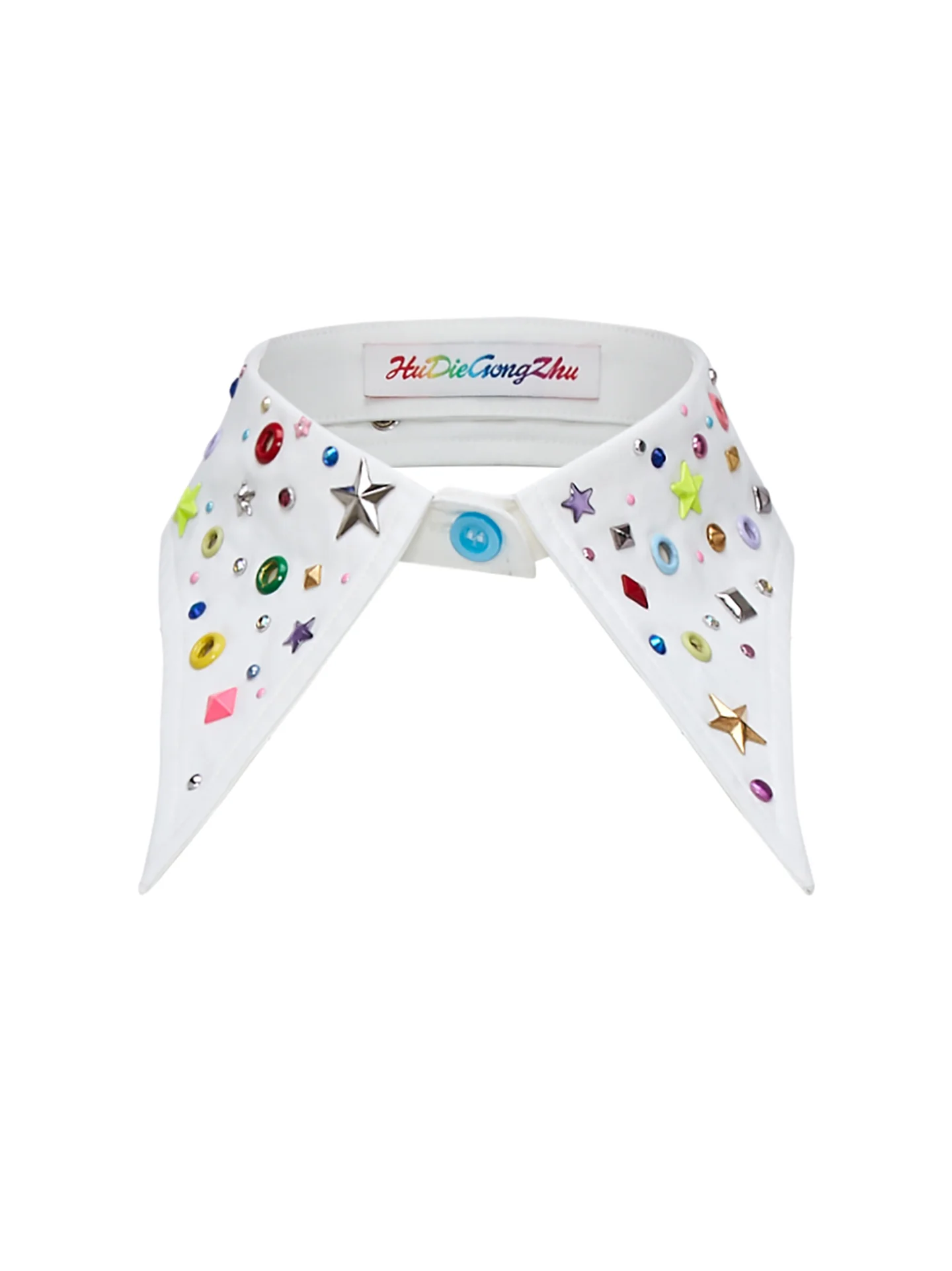 Rhinestone Eyelet Embellished Collar
