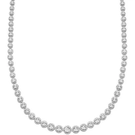 1/2 ct. tw. Graduated Diamond Tennis Necklace in Sterling Silver