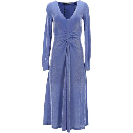 Rotate by Birger Christensen Sierra Ruched V-Neck Midi Dress