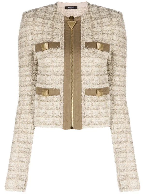 Button-embellished Bouclé Jacket