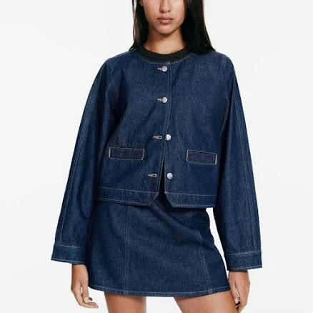 H&M Ladies Collarless Denim Jacket