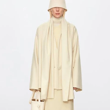 CHICJOC Oversized Cashmere Wool Melton Coat