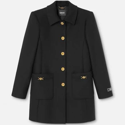 Versace Wool-Blend A-Line Coat