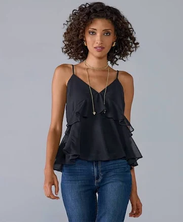 Boston Proper Sleeveless Ruffle Blouse