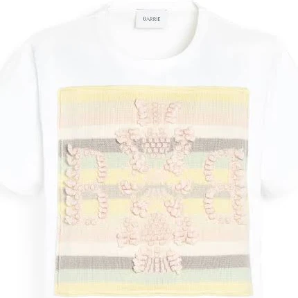 Barrie Logo Cashmere Striped T-shirt