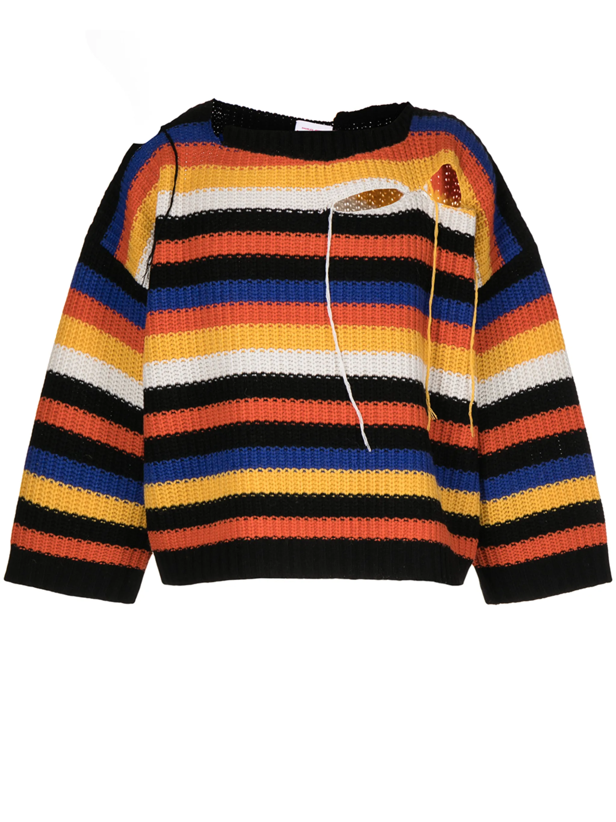 Ribbed-knit Slashed Jumper