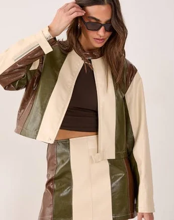 Nasty Gal Women's Panelled Faux Leather Biker Jacket