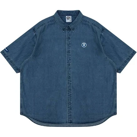 A Bathing Ape Logo- Applique Denim Shirt