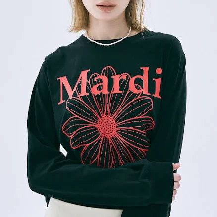 Tshirt Long Sleeve Flowermardi_Black Red