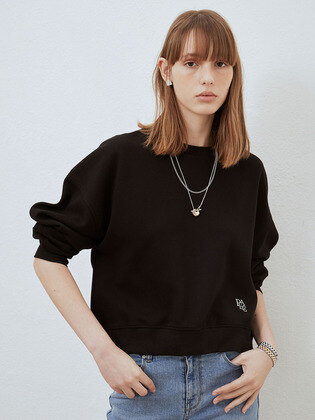 Balloon Sleeve Cropped Sweatshirt