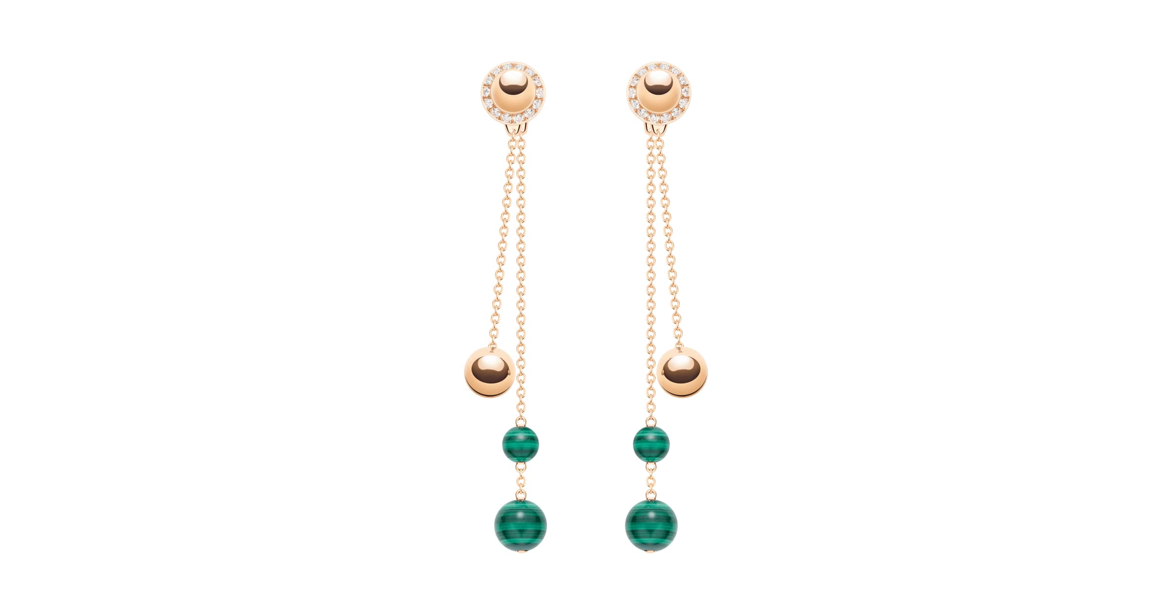 Piaget Rose Gold Malachite Diamond Earrings G38PW300