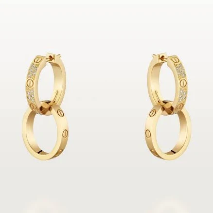 Cartier Love Diamond Hoop Earrings in Yellow Gold