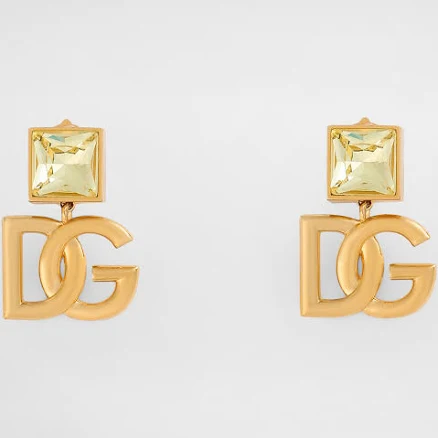 Dolce & Gabbana DG Logo Rhinestone Earrings