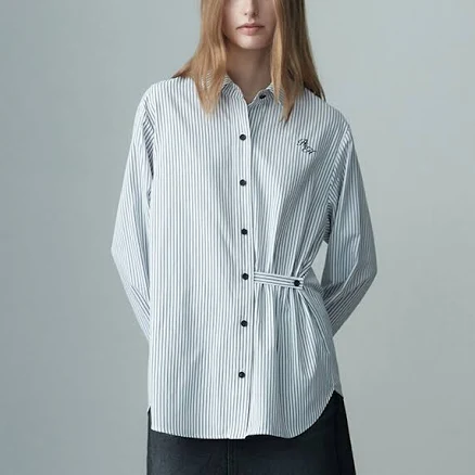 RE RHEE 3 Way Stripe Embroidered Shirt