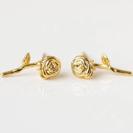 June Rose Birth Flower Earrings