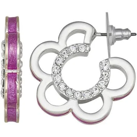 Napier Flower C-Hoop Earrings