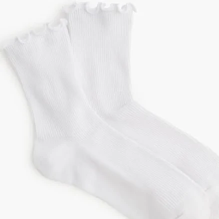 J.Crew Women's Ribbed Ruffle-Edge Boot Socks