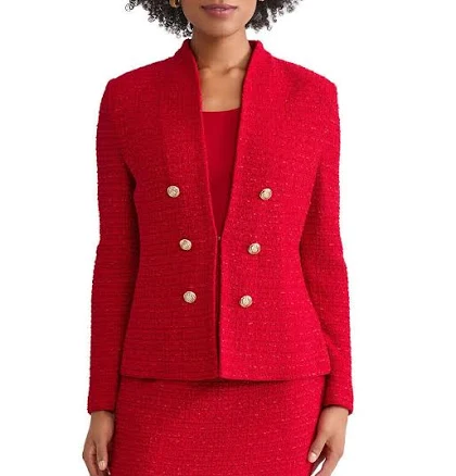 Ming Wang Eyelash Tweed Jacket Womens