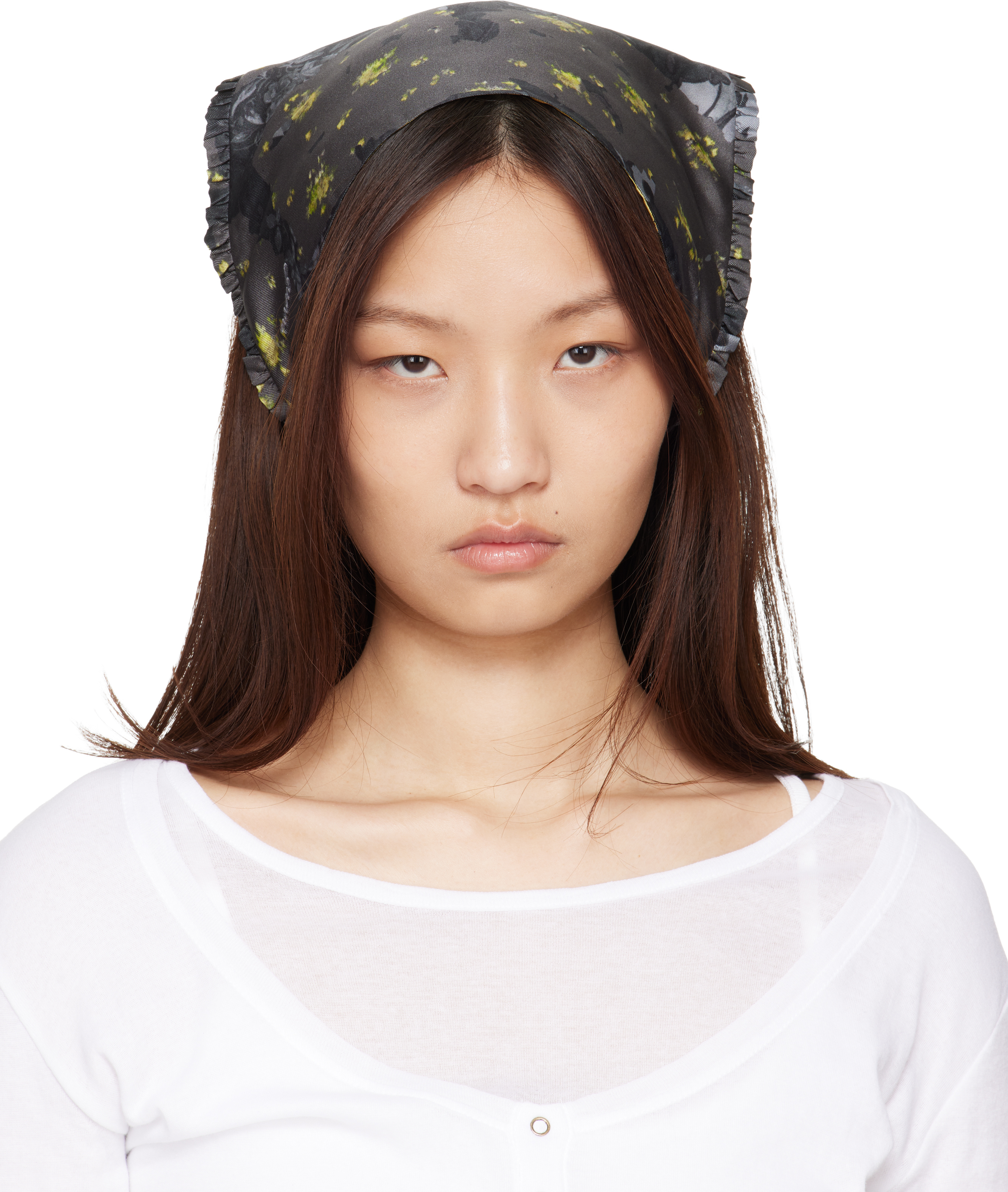 Gray Printed Wrap Scarf