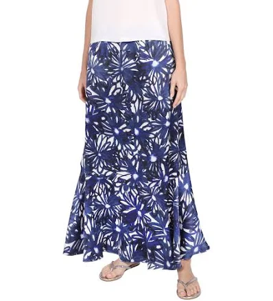 Silk Satin Daisy Print Skirt