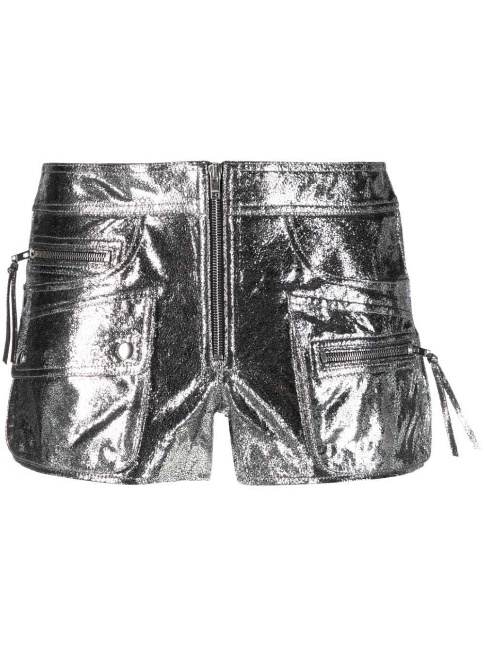 Metallic Low-rise Shorts