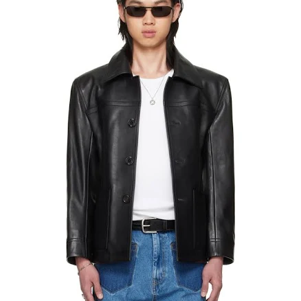 LU'U DAN BRUCE LEE x LỰU ĐẠN Black Leather Creep Jacket