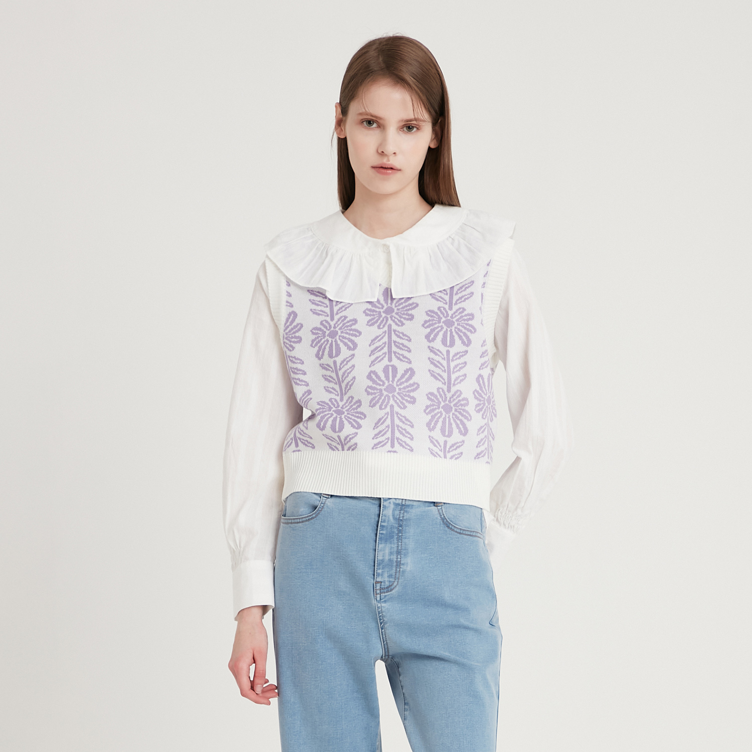 Flower Jacquard Vest
