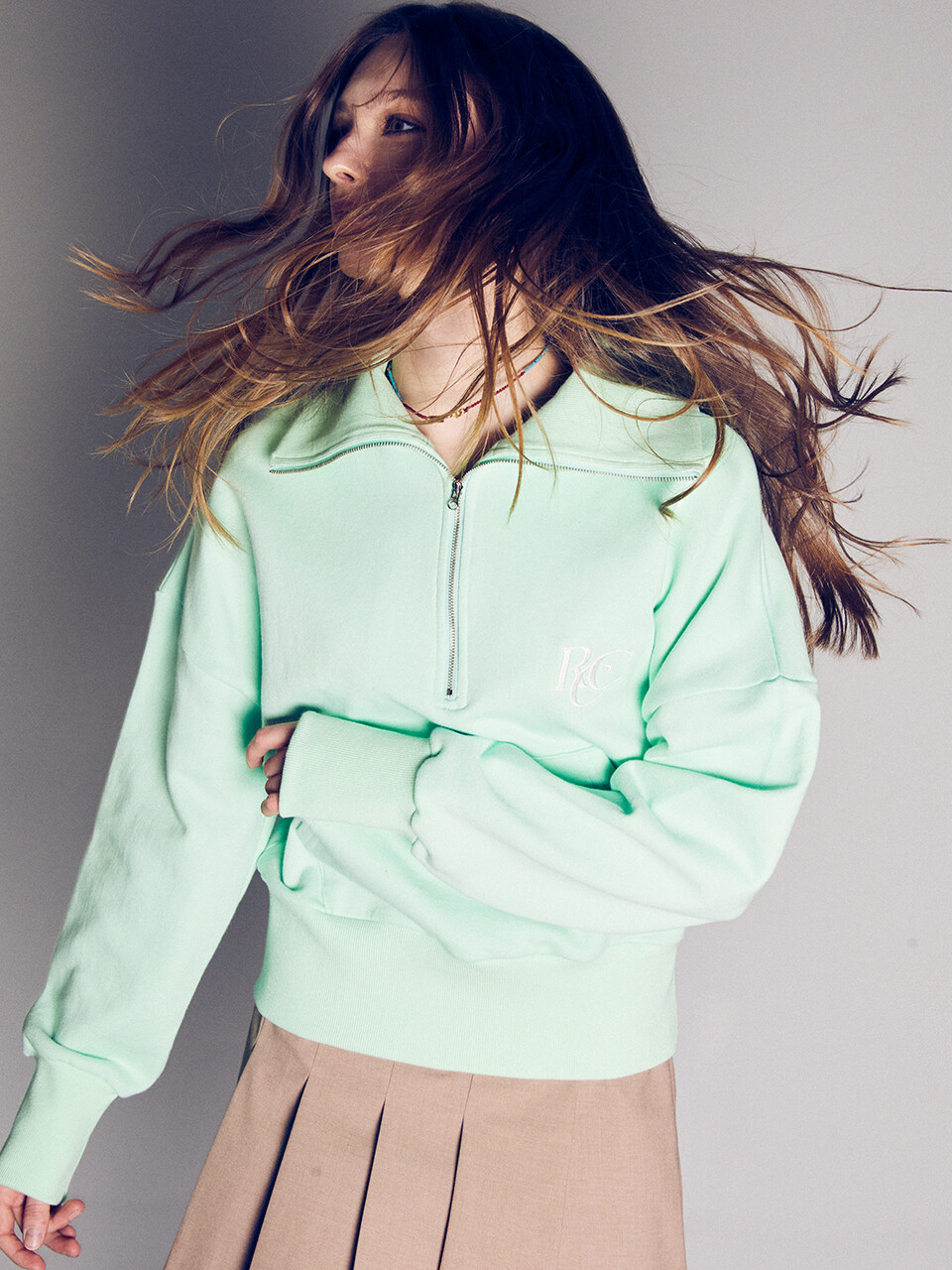 RCC Half Zip-up Sweatshirt _ Mint