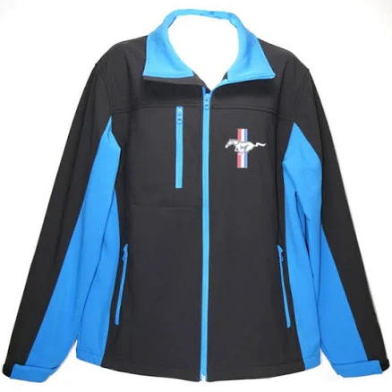 Jacket Soft Shell Black/ Blue Mustang