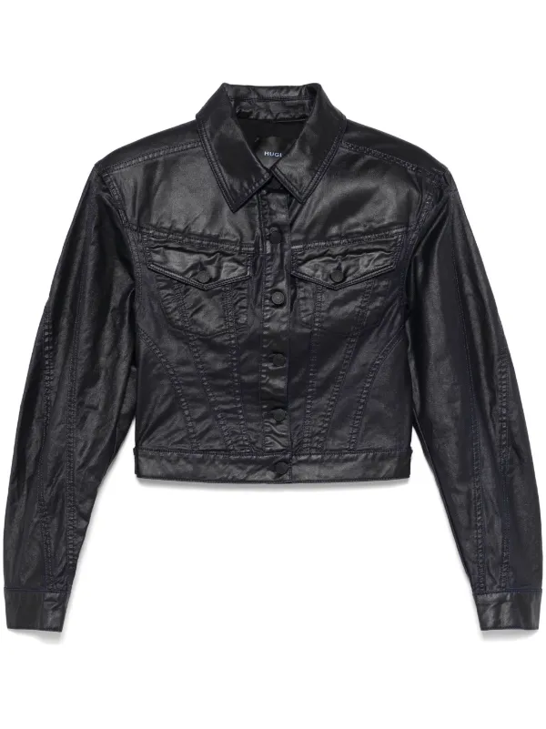 Wax-effect Denim Jacket