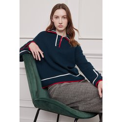 Collar Matching Color Knit