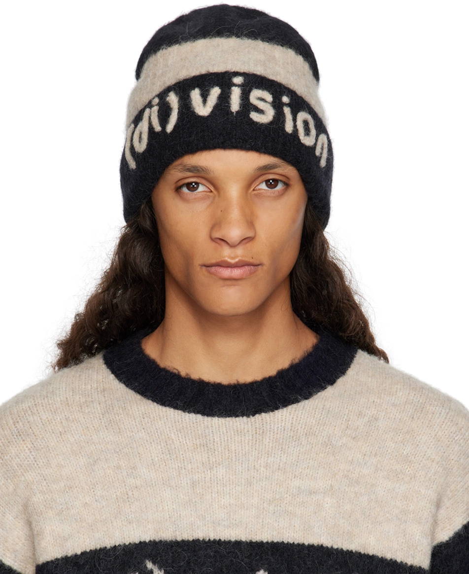 (di)vision Black & Beige Striped Beanie