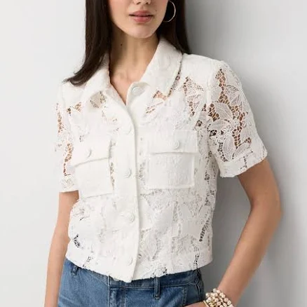 White House Black Market Women's Lace Jacket